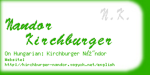 nandor kirchburger business card